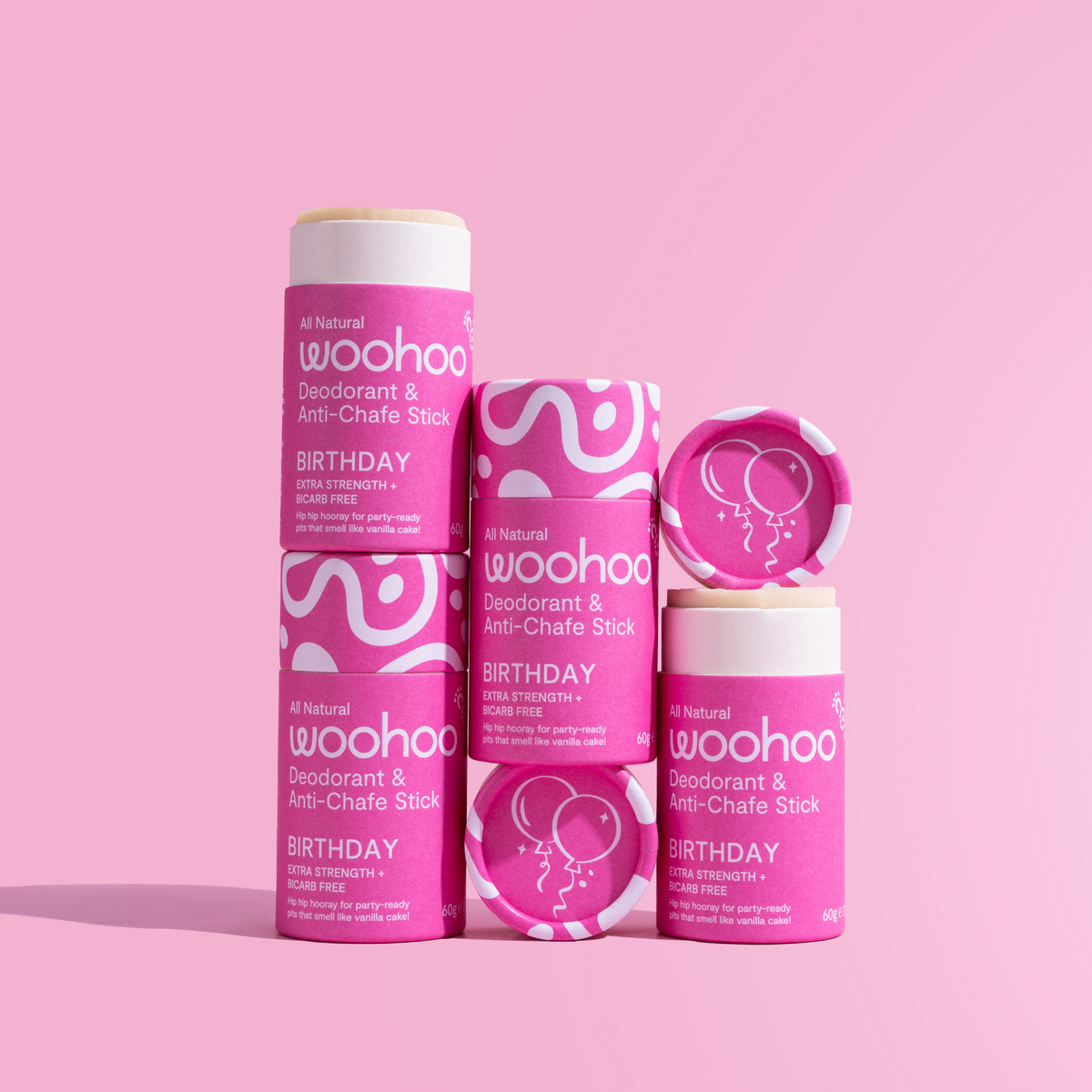 Woohoo Natural Deodorant & Anti-Chafe Stick (Birthday) 60g