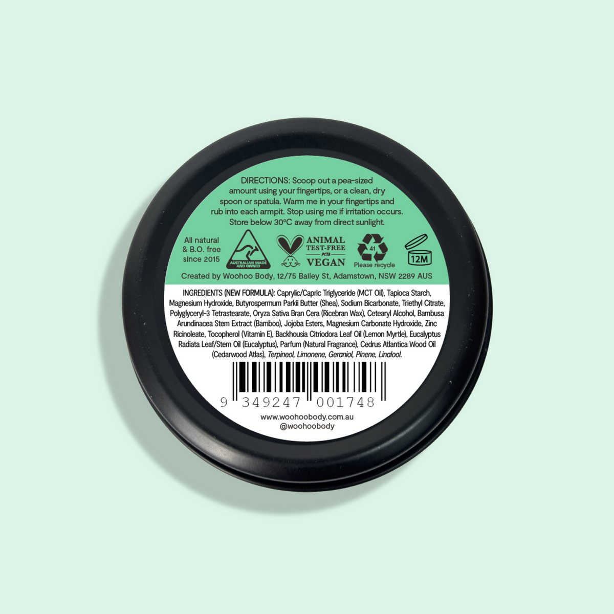 Woohoo All Natural Deodorant Paste (Wild) 60g - NEW FORMULA