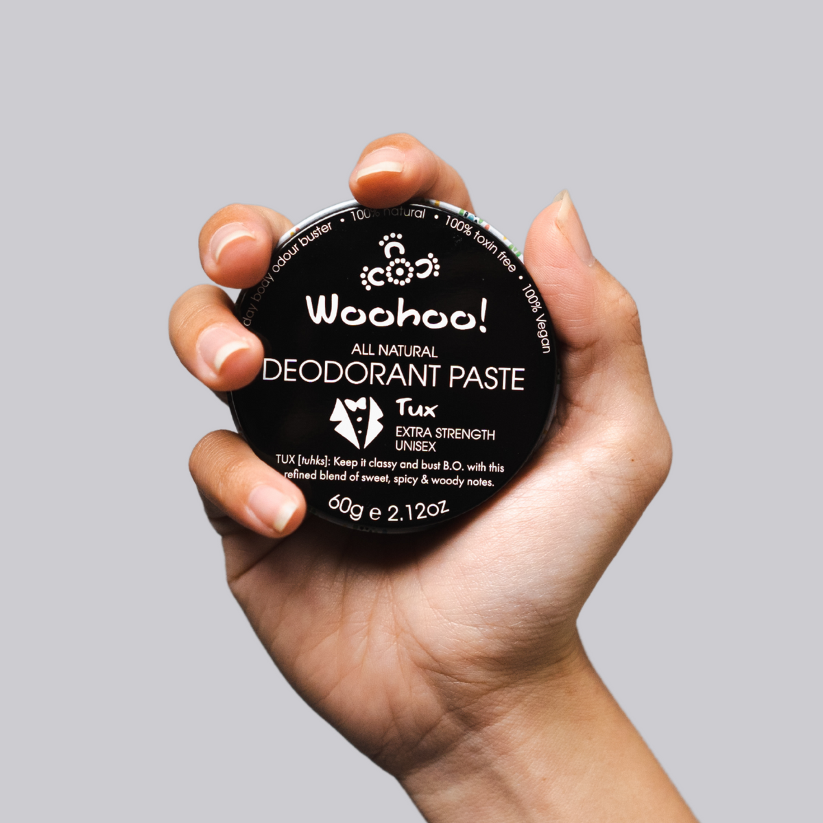 Woohoo All Natural Deodorant Paste (Tux) 60g - NEW FORMULA