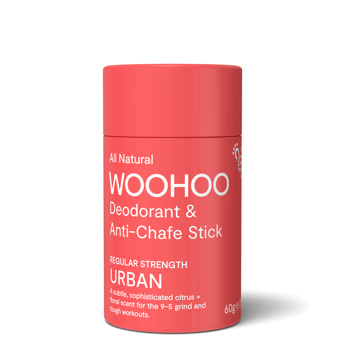 Woohoo Natural Deodorant & Anti-Chafe Stick (Urban) 60g - NEW FORMULA