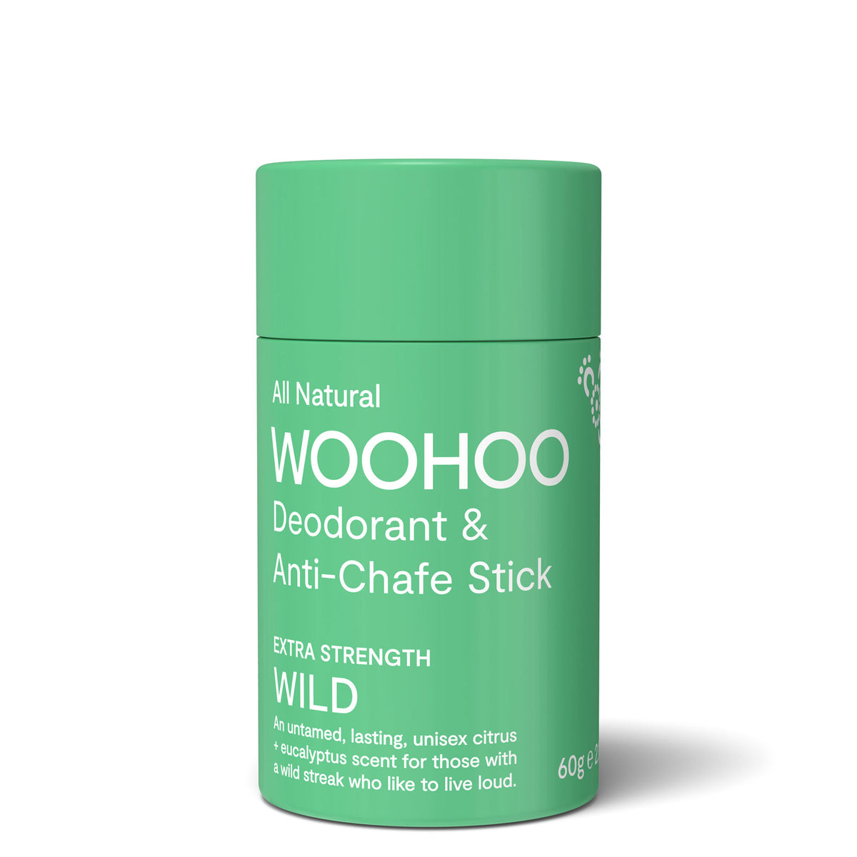 Woohoo Natural Deodorant & Anti-Chafe Stick (Wild) 60g - NEW FORMULA