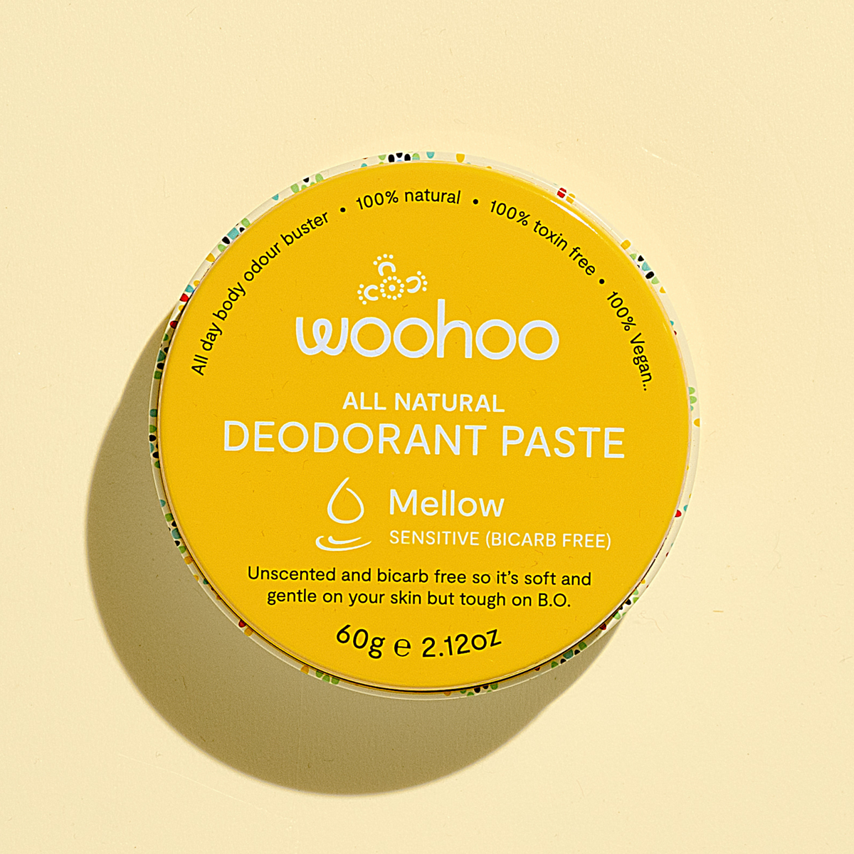 Woohoo All Natural Deodorant Paste (Mellow) 60g - NEW FORMULA