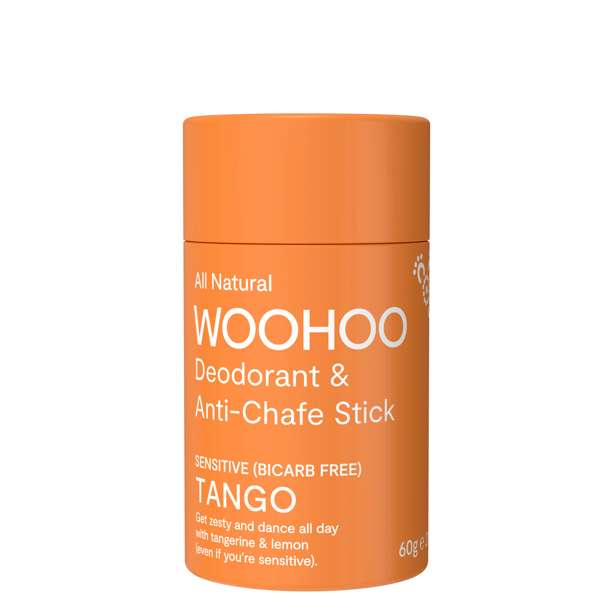 Woohoo Natural Deodorant & Anti-Chafe Stick (Tango) 60g - NEW FORMULA